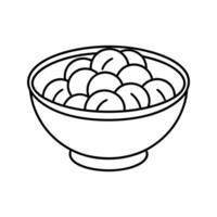 Line Art Bowl of Round Objects White Background circles vector