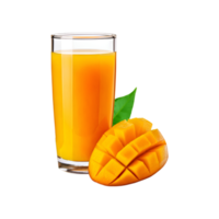 Glass of mango juice on transparent background png