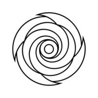 Black and White Concentric Spiral Abstract Design circles vector