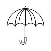Black Outline Closed Umbrella Icon Simple Design white vector