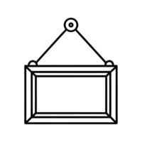 Black Line Art Hanging Rectangular Frame vector