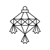 Black Line Drawing Diamond Shaped Hanging Ornament Three Flaps vector