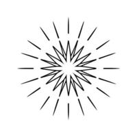 Black and White Starburst Geometric Design Element vector