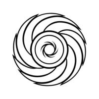 Black and White Circular Abstract Swirl Design circle vector