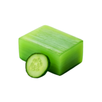 Soap with cucumber slice on transparent background png