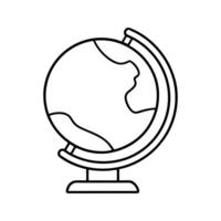 Black Line Art Globe Illustration Simple World Map Design vector