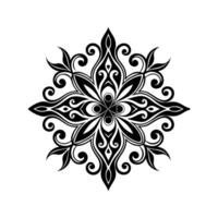 Intricate black and white ornamental floral design isolated on a clean white background vector