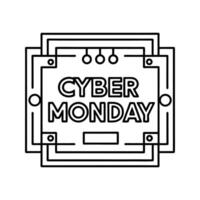 Cyber Monday Sale Badge Black and White Geometric Design vector