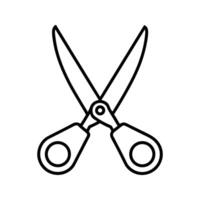 Black Outline Drawing of Open Scissors vector