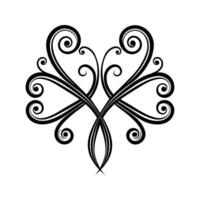 Elegant black swirl design on white background for decorative ornamentation use vector
