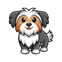 Cute cartoon illustration of a happy puppy dog smiling with a friendly expression vector
