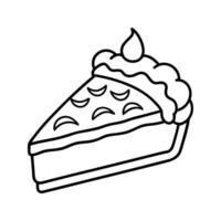 Line Art Slice of Pie with Whipped Cream Topping pie slice vector