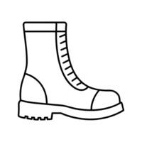 Black Outline Illustration of a Chunky Lace Up Boot vector