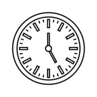 Black and White Clock Icon Line Art Simple Design time vector