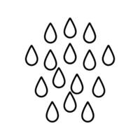 Black Outline Water Drops Pattern Simple Icon rain vector