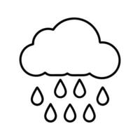 Rain Cloud Icon Black Outline Simple Weather Symbol vector