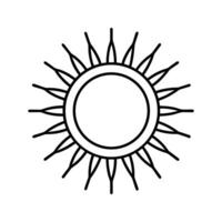 Black Line Art Sun Icon Simple Circular Design symbol vector