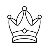 Black Outline Jester Crown Icon Simple Design vector