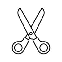 Black Outline Scissors Icon Simple Graphic Design vector