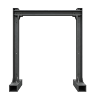 Isolated metal frame structure with rectangular base supports on transparent background png