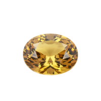 A single yellow gemstone with many facets is centered in the image on transparent background png