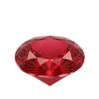 A luminous close up of a faceted ruby gem with a deep crimson color on transparent background png