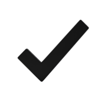 A simple graphic of a check mark on transparent background png