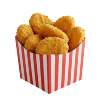fried chicken nuggets box on transparent background png