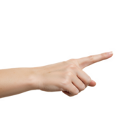hand touching or pointing to something on transparent background png