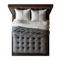 Top view of bed on transparent background png