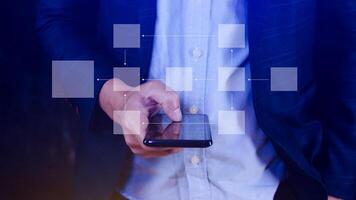 Business process and data management organigram, Design workflow automation with flowcharts, model work structure digital, mindmap or organigram, hierarchy scheme photo