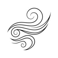 Black Swirling Lines Abstract Wind Design Element swirls vector