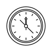 Simple Black Line Art Clock Icon Twelve Oclock time vector
