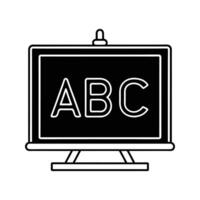 Black and White Chalkboard Displaying A B C Letters vector