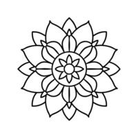 Black and White Mandala Flower Design Circular Pattern vector
