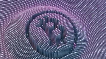 animato bitcoin logo apparendo attraverso 3d digitale colonne video