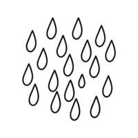 Black Outline Water Drops Rain Pattern Simple Design vector