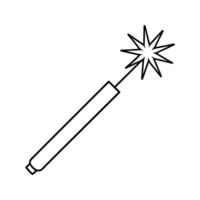 Black Line Drawing of a Sparkler Fireworks Wand line art vector