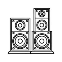Black and White Line Drawing Three Speaker System speakers vector