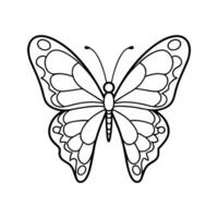 Black Line Art Butterfly Illustration Simple Design vector