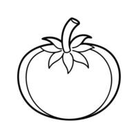 Simple Line Drawing of a Red Tomato line art black and white vector