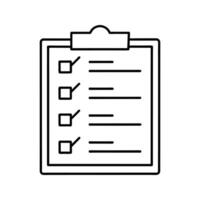 Checklist Clipboard Black and White Line Drawing to do list vector