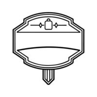 Black and White Geometric Badge Design Blank Template vector