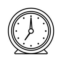Black Outline Clock Icon Simple Design Timepiece vector