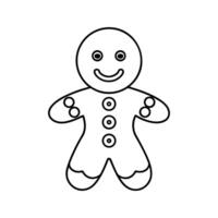 Simple Line Drawing Happy Gingerbread Man Cookie gingerbread cookie vector