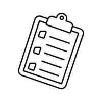 Checklist Clipboard Icon Black Outline Simple to do list vector