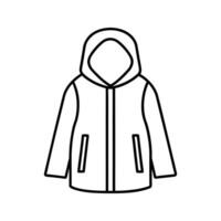 Line Art Hooded Jacket Front View Simple Design hoodie vector