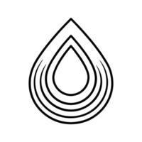 Black Concentric Teardrop Shape Abstract Icon water drop vector