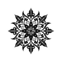 Elegant black and white floral mandala design suitable for decorative elements and artistic projects vector