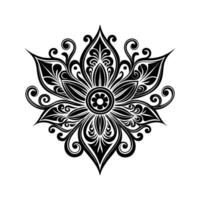 Elegant floral mandala design in black and white featuring intricate and detailed patterns vector
